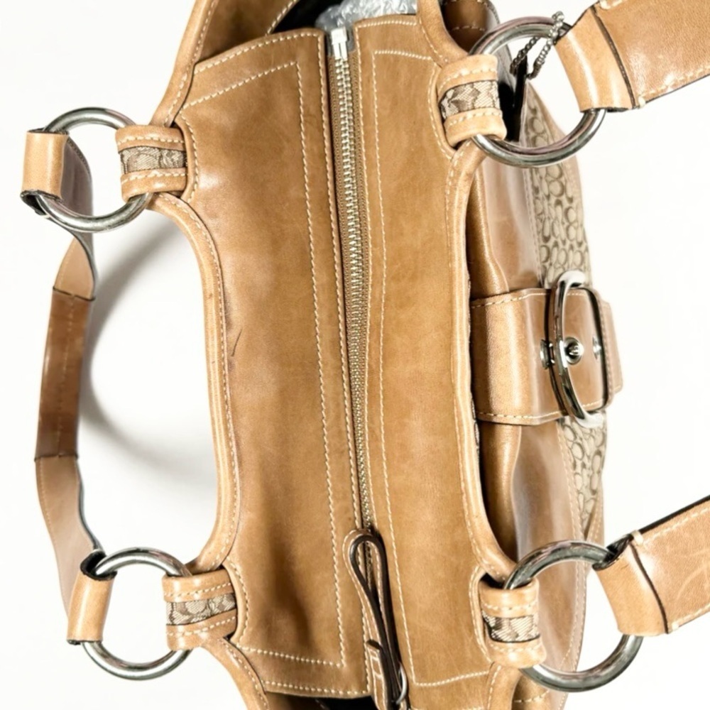 COACH Vintage Soho Signature Leather and Canvas Tote Bag, 7081, tan/brown - Picture 5 of 8